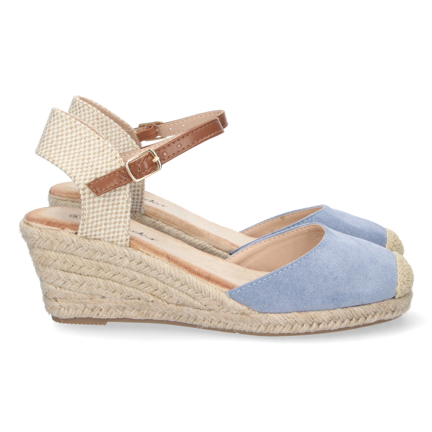 Sandalias de cuña,  sandalias azules, alpargatas de cuña, sandalias esparteras, sandalias tendencia verano 2023, consigue hasta un 20 % de descuento con los cupones de Let’s Secrets YJ622-Azul