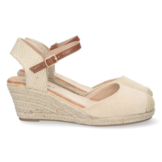 Sandalias tipo alpargatas para mujer, alpargatas beige, alpargatas con cuña para mujeres, temporada verano 2023, de Let's SecretsYJ622-Beige