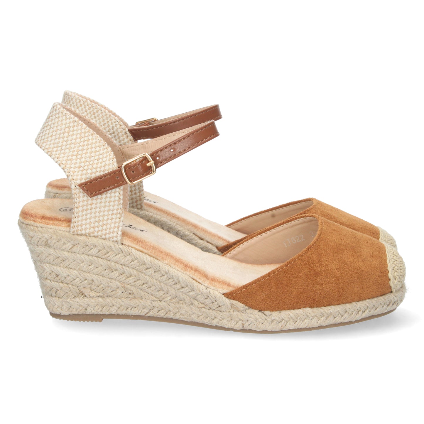 Sandalias de cuña, alpargatas de cuña, sandalias esparteras, sandalias tendencia verano 2023, descubre los cupones descuento de Let’s Secrets YJ622-Camel