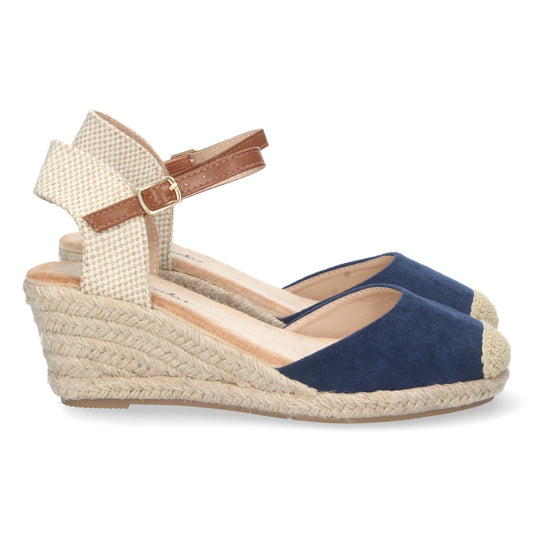 Sandalias de cuña, alpargatas de cuña, sandalias esparteras, sandalias tendencia verano 2023, descubre los cupones descuento de Let’s Secrets YJ622-Marino