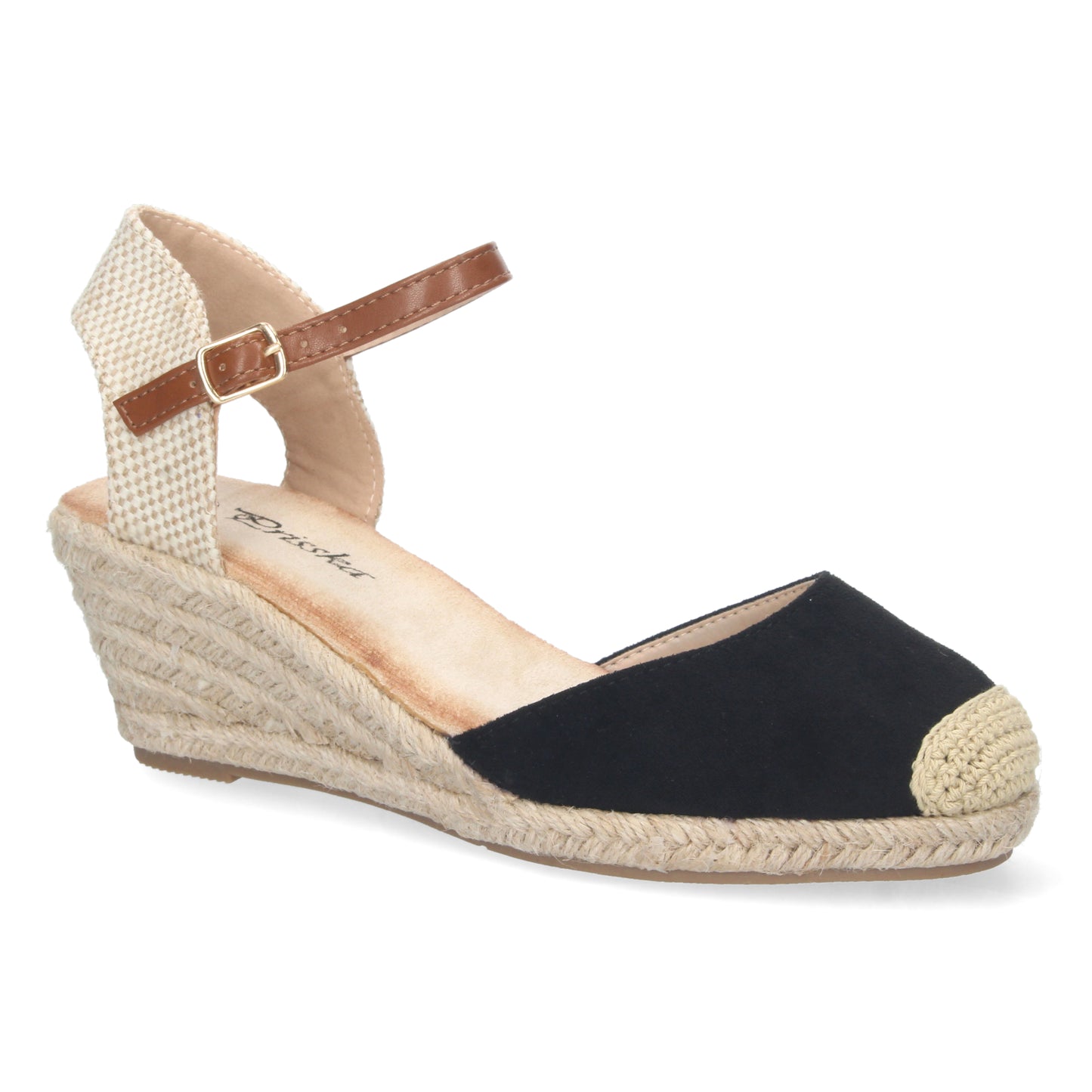 Alpargatas con cuña para mujer, sandalias de mujer tipo alpargatas, alpargatas negras con cuña, de Let's Secrets YJ622-Negro