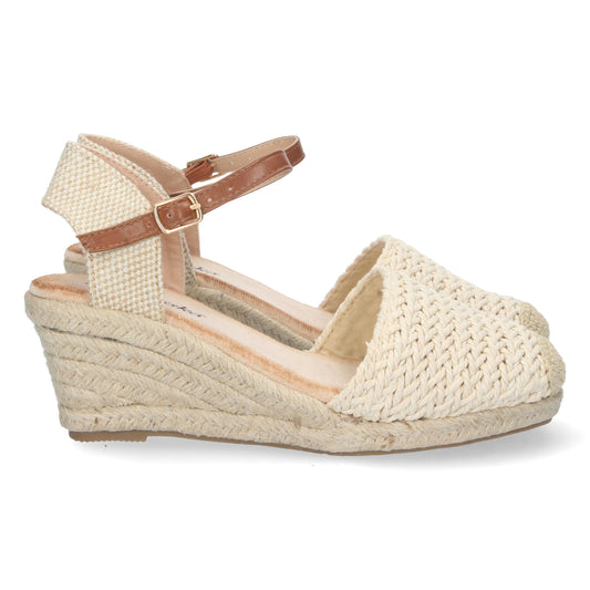 YSandalias tipo alpargatas para mujer, alpargatas beige, alpargatas con cuña para mujeres, temporada verano 2023, de Let's SecretsJ679-Beige