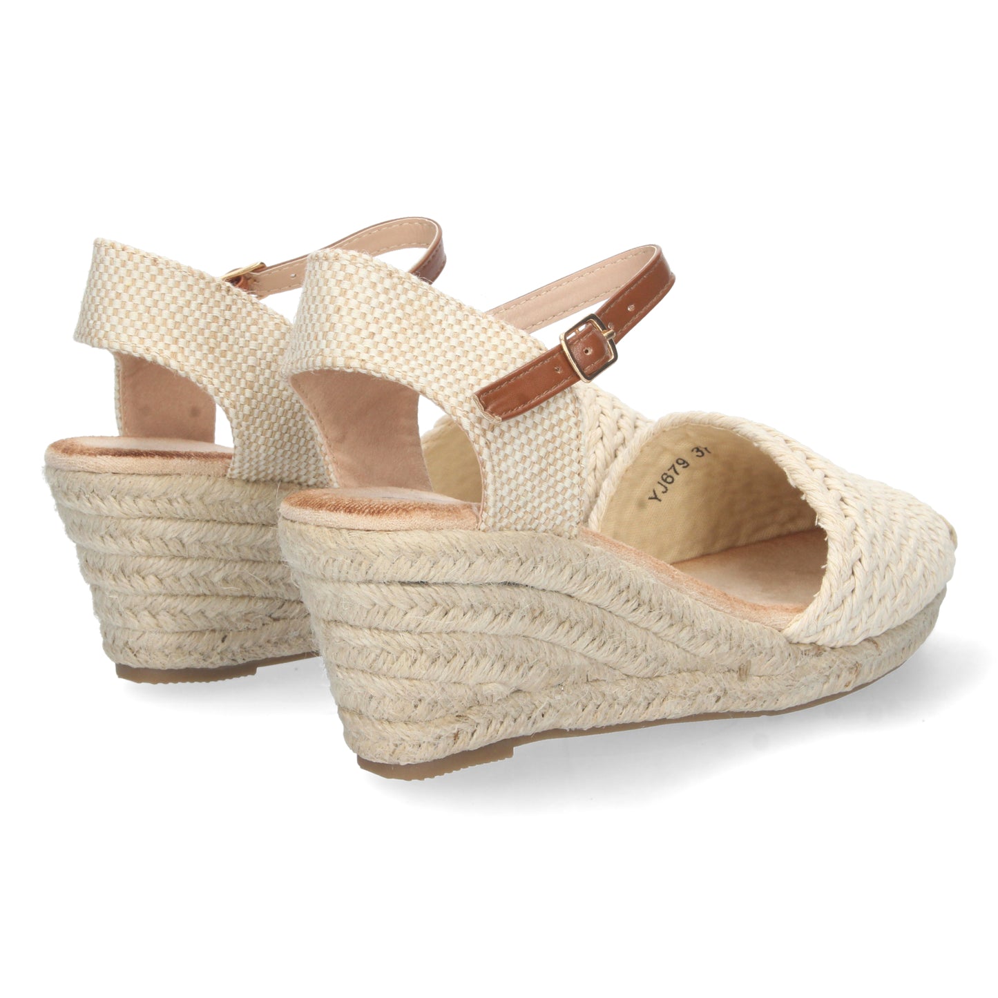 YSandalias tipo alpargatas para mujer, alpargatas beige, alpargatas con cuña para mujeres, temporada verano 2023, de Let's SecretsJ679-Beige