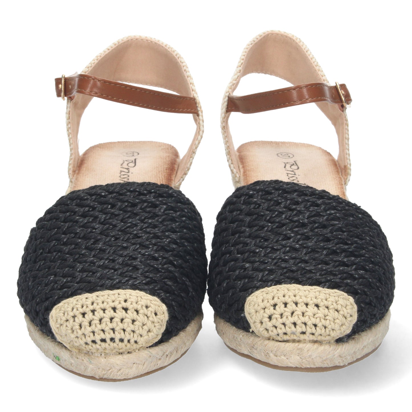 Sandalias tipo alpargatas para mujer, alpargatas negras, alpargatas con cuña para mujeres, temporada verano 2023, de Let's Secrets YJ679-Negro