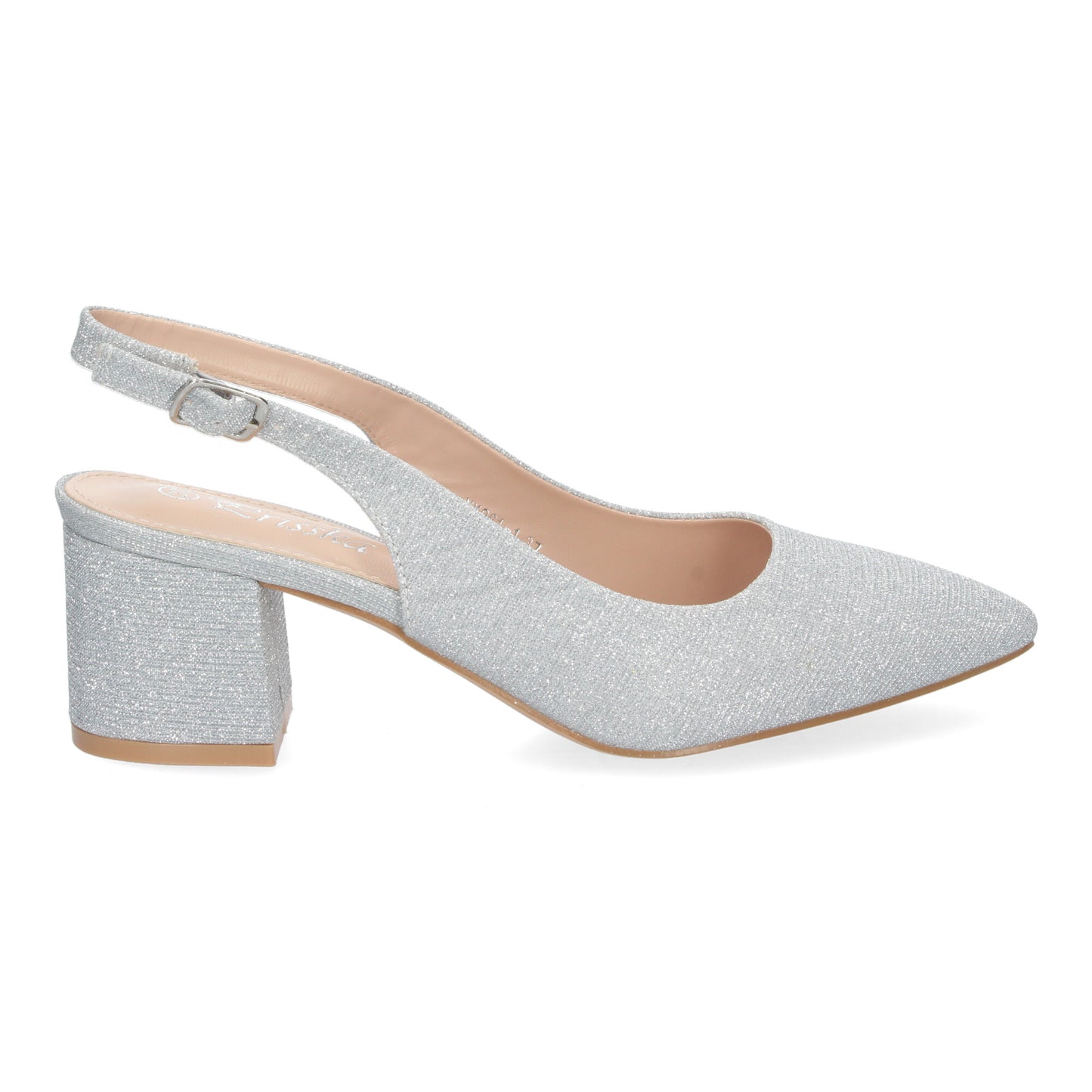 Zapato de Salón para Mujer Diseño Elegante con Tacón Abierto por el Talón Puntera Fina y Cierre de Hebilla Ajustable.