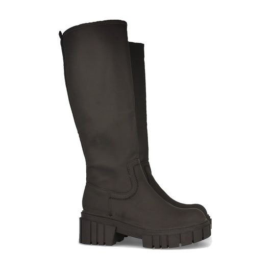 Bota de Agua para Mujer con Plataforma Estampado Liso y Cierre de Cremallera Otoño Invierno