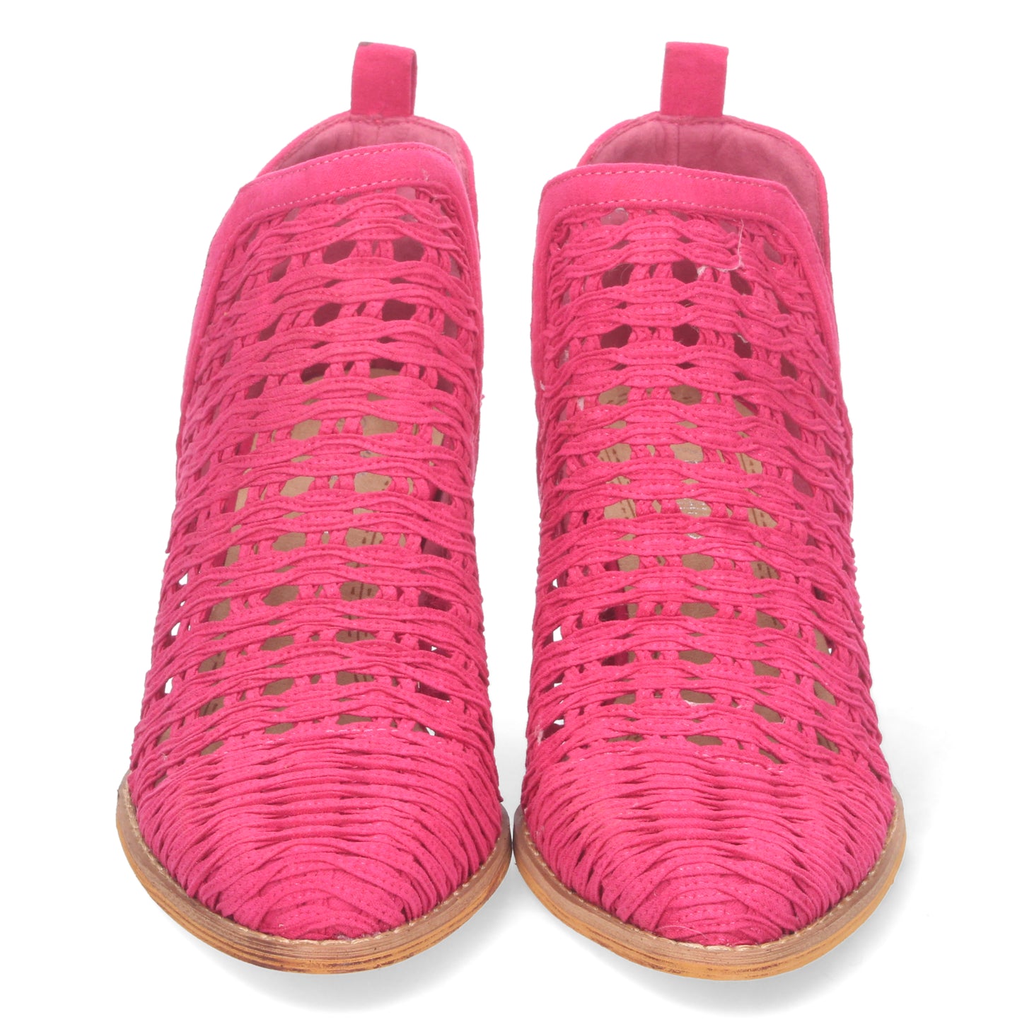 Botín de Tacón para Mujer con Tiras Trenzadas de Punta Fina y Tobillo Abierto Primavera Verano