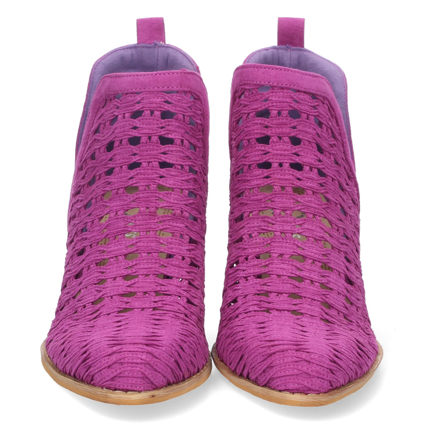 Botín de Tacón para Mujer con Tiras Trenzadas de Punta Fina y Tobillo Abierto Primavera Verano