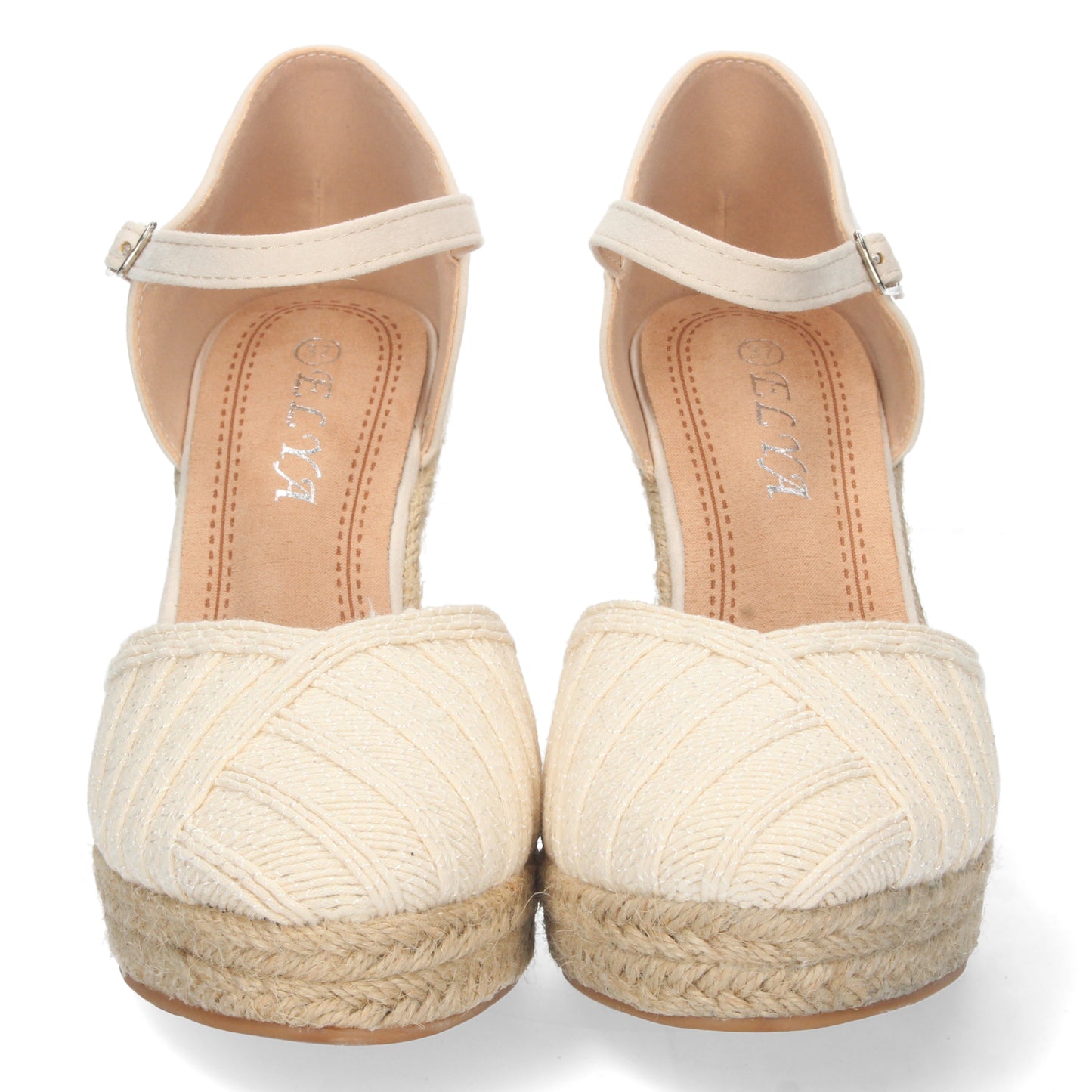 Sandalias de cuña, alpargatas de cuña, sandalias esparteras, sandalias tendencia verano 2023, descubre los cupones descuento de Let’s Secrets YZ21-75-Beige