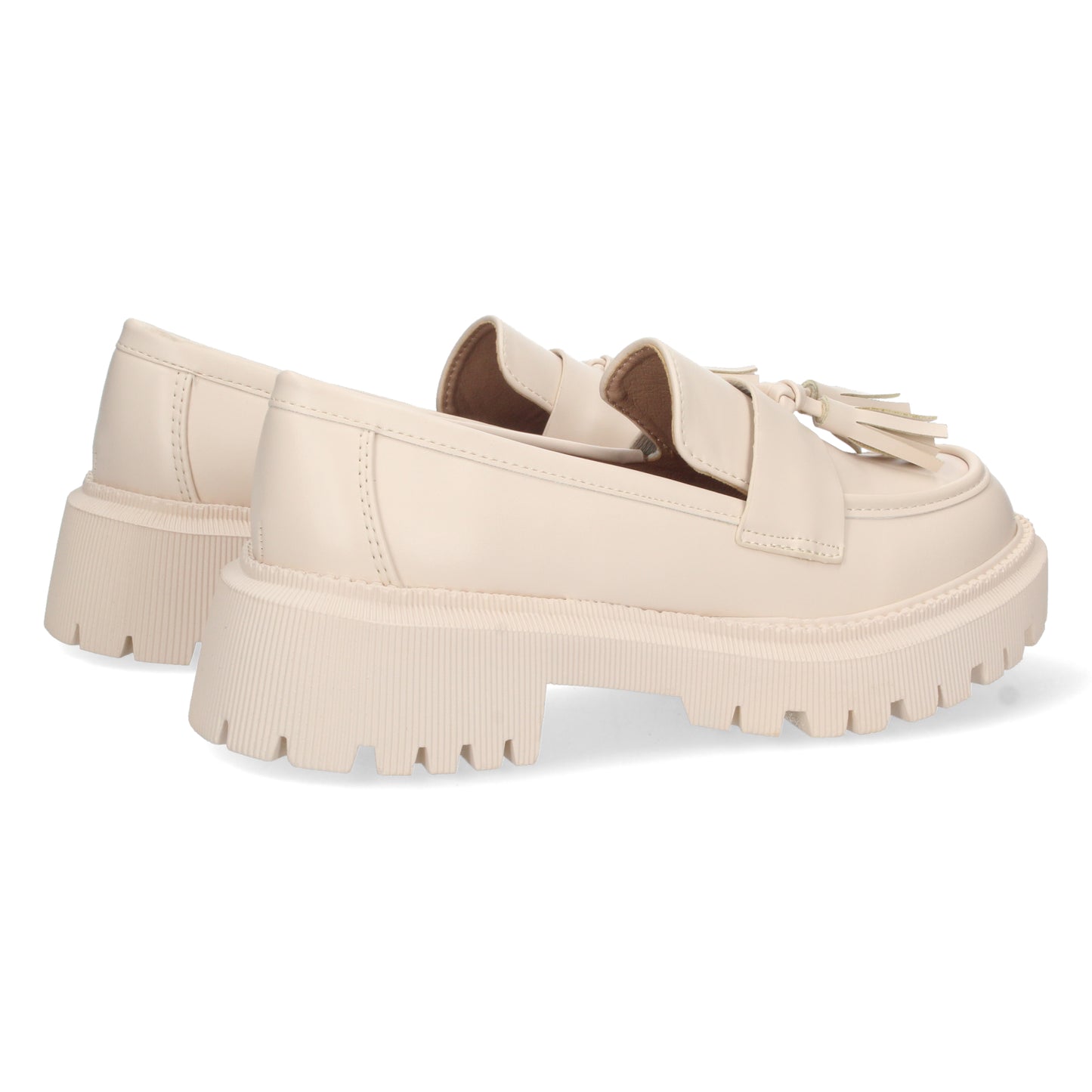 Mocasín de Mujer Cómodo con Suela Dentada Antifaz con Borlas sin Cierre Ajustado al Pie