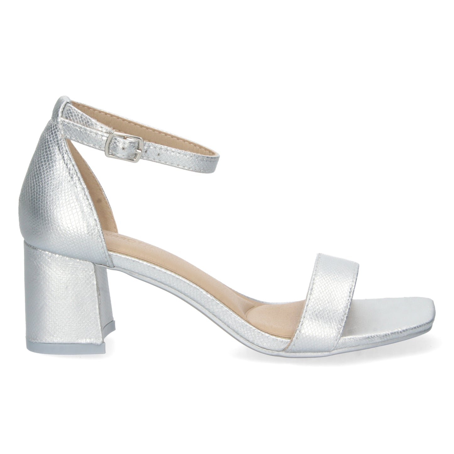 Sandalia de Tacón para Mujer Cómoda con Estampado Brillante y Cierre Ankle Strap de Hebilla Primavera Verano