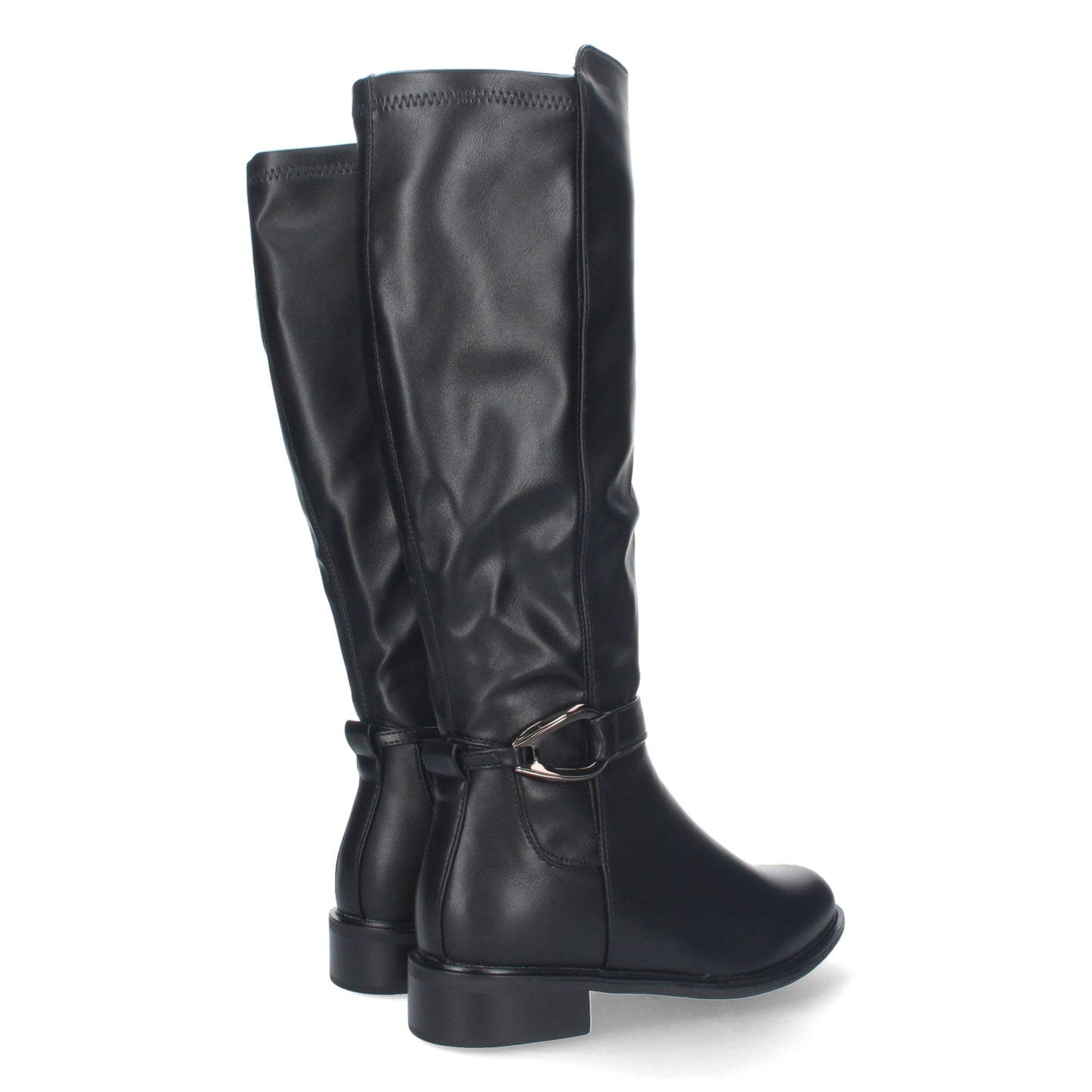 Bota Lisa de Tacón Bajo con Cierre de Cremallera y Adorno de Hebilla en el Talón. Caña de 38'5cm. Ideales para Otoño e Invierno