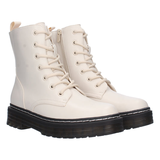 Botín de Tacón Ancho para Mujer Cómodo con Estampado Liso y Cierre de Cremallera